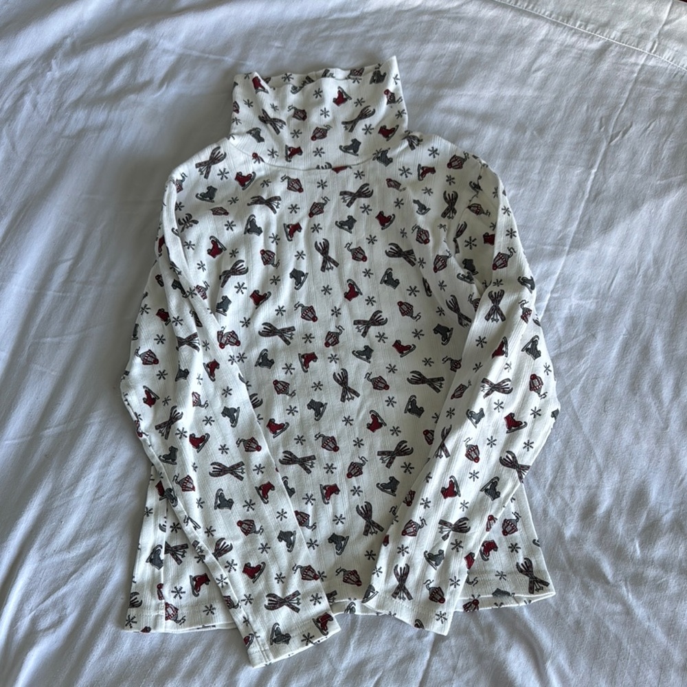Winter themed Patterned Turtleneck Top